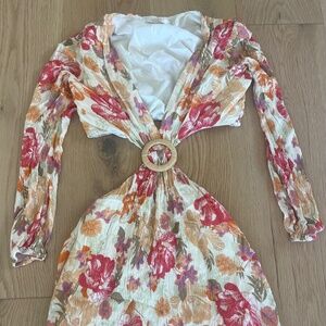 Wayf Maxi tropical floral vacation dress Size Small